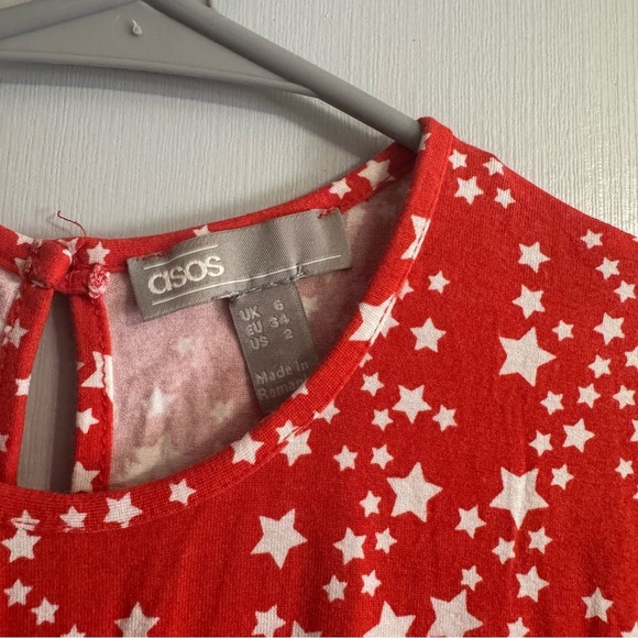 ASOS Red and White Stars and Moon Dress in Size 2 - Picture 3 of 9